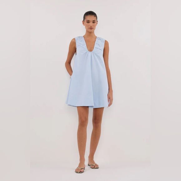 DISSH GABBY CORNFLOWER OVERSIZED COTTON MINI DRESS